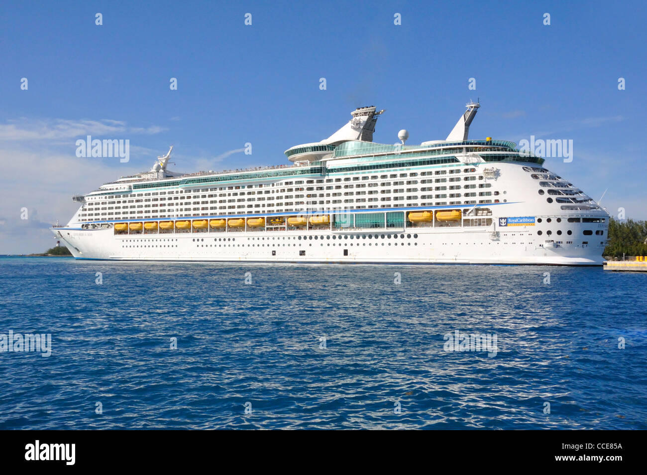 Explorer Of The Seas Royal Caribbean Cruise Ship In Port Nassau Bahamas Stock Photo Alamy