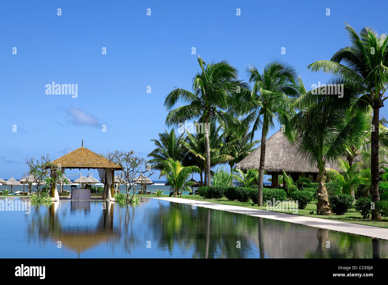 Luxury tropical resort on Mauritius. Stock Photo