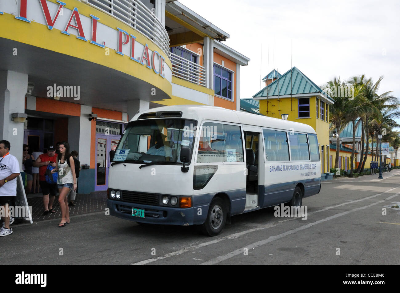 Taxi van, port, Nassau, Bahamas Stock Photo Alamy