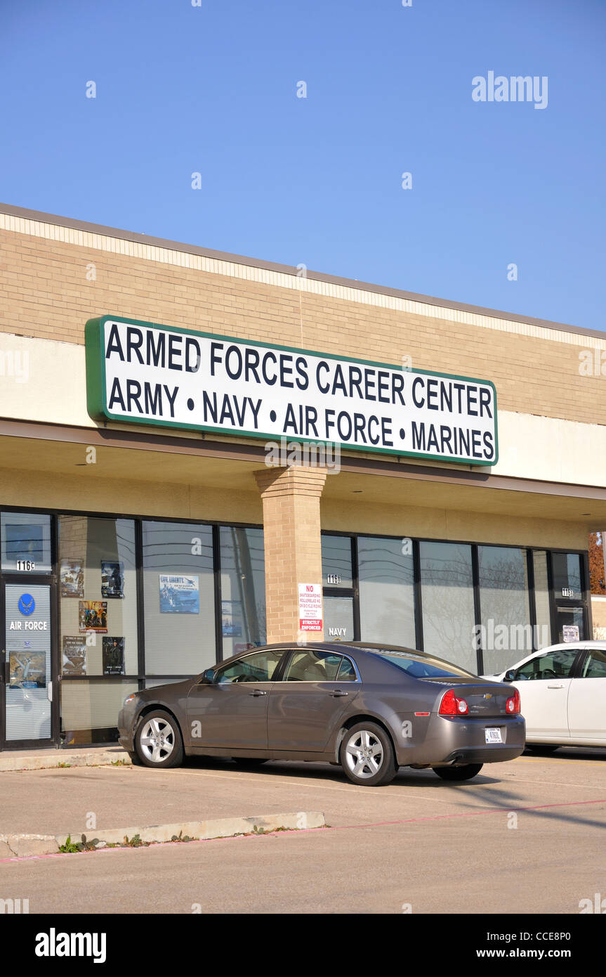 US Armed forces career center recruitment office, Texas, USA Stock Photo