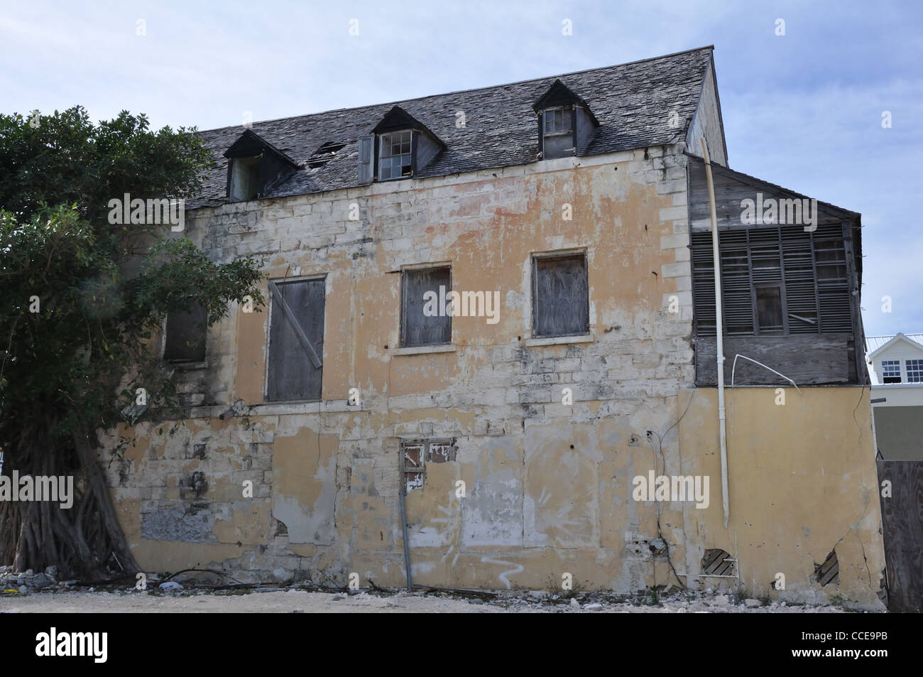 Abandoned building, Nassau, Bahamas Stock Photo