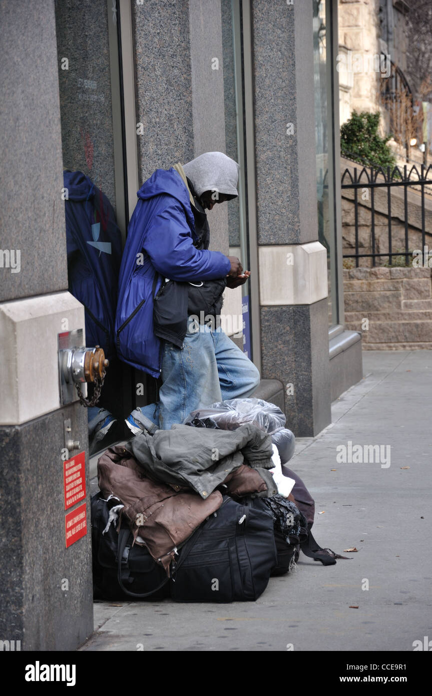 Homeless beggar, New York City, USA Stock Photo - Alamy