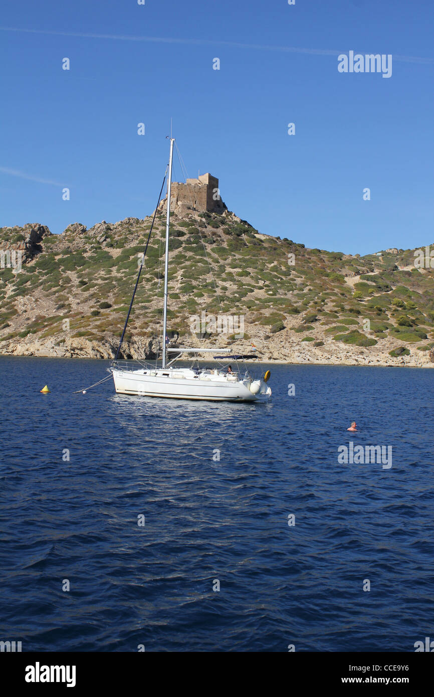Scene on Cabrera Island, Cabrera Archipelago of islands, Spanish Natural Park, located South East of Palma de Mallorca / Majorca Stock Photo
