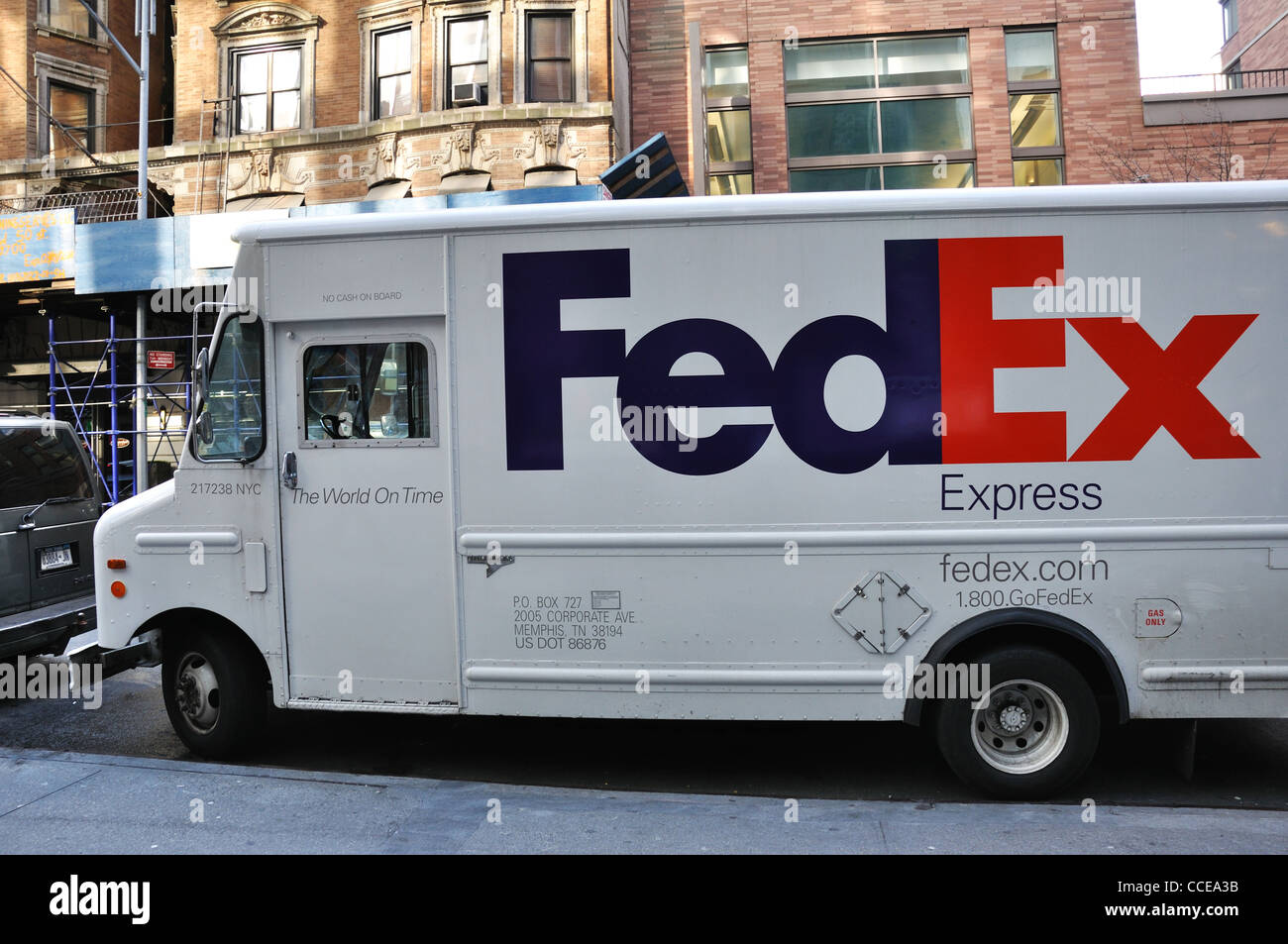 FedEx truck, New York City, USA Stock Photo