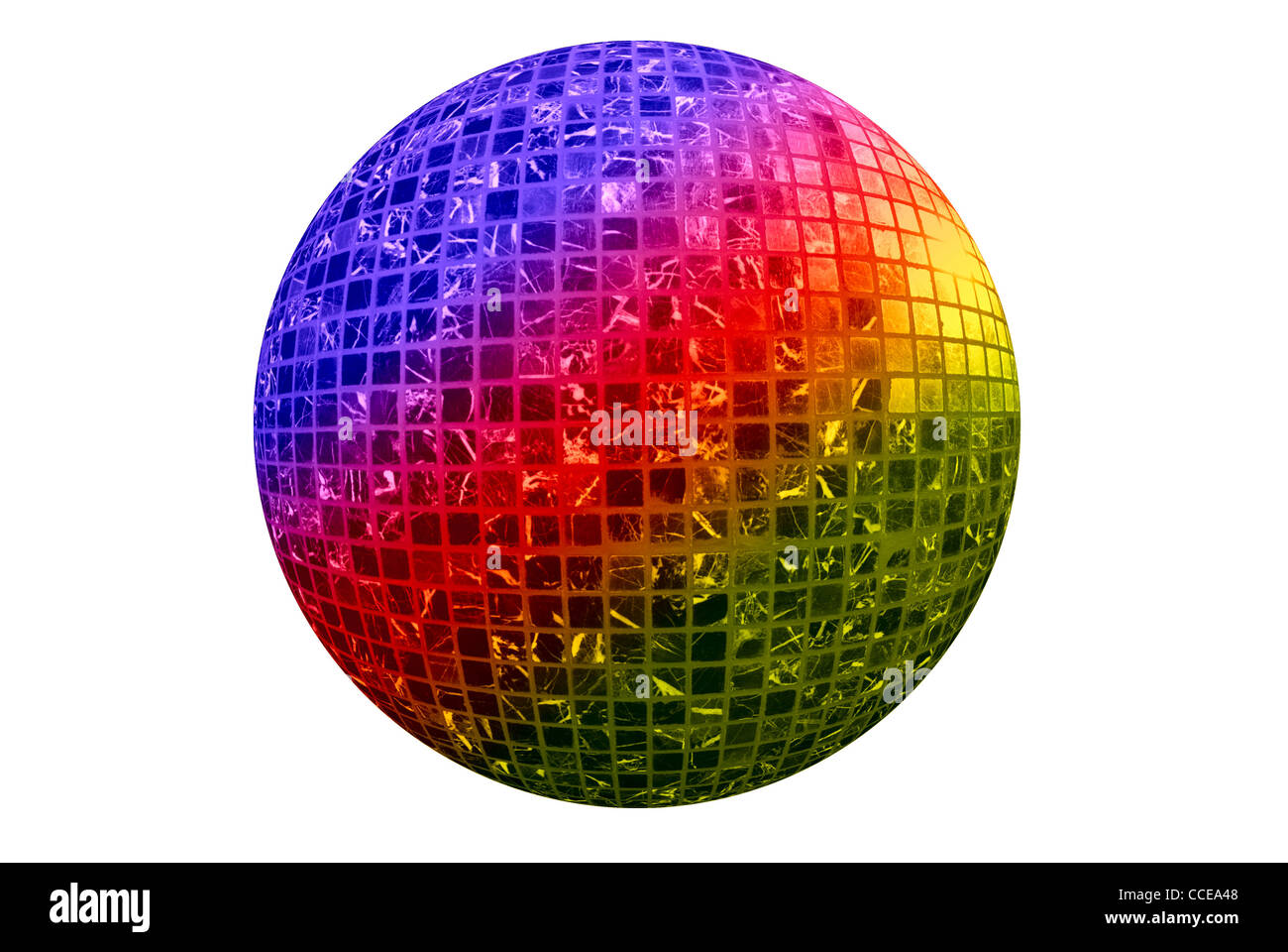 Color disco ball isolated on white background Stock Photo