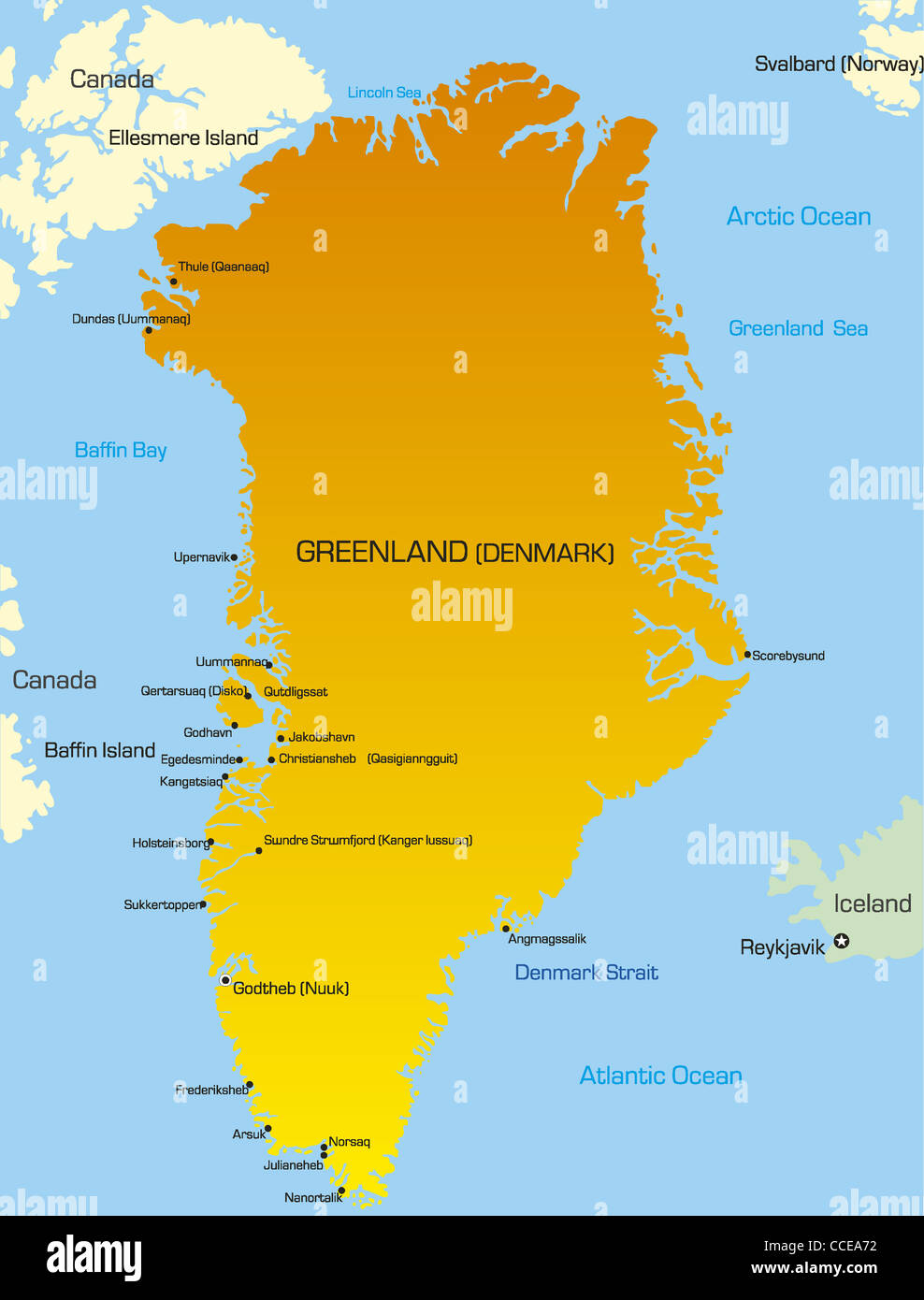 Vector illustration of greenland map Stock Photo Alamy