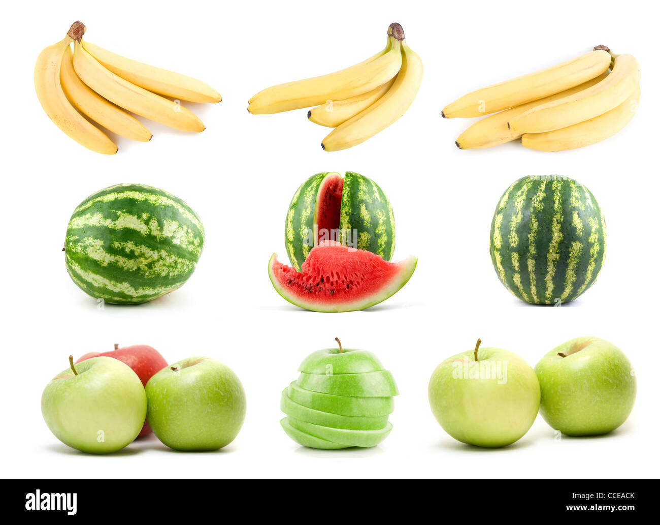 set of ripe fruit isolated on white background Stock Photo - Alamy