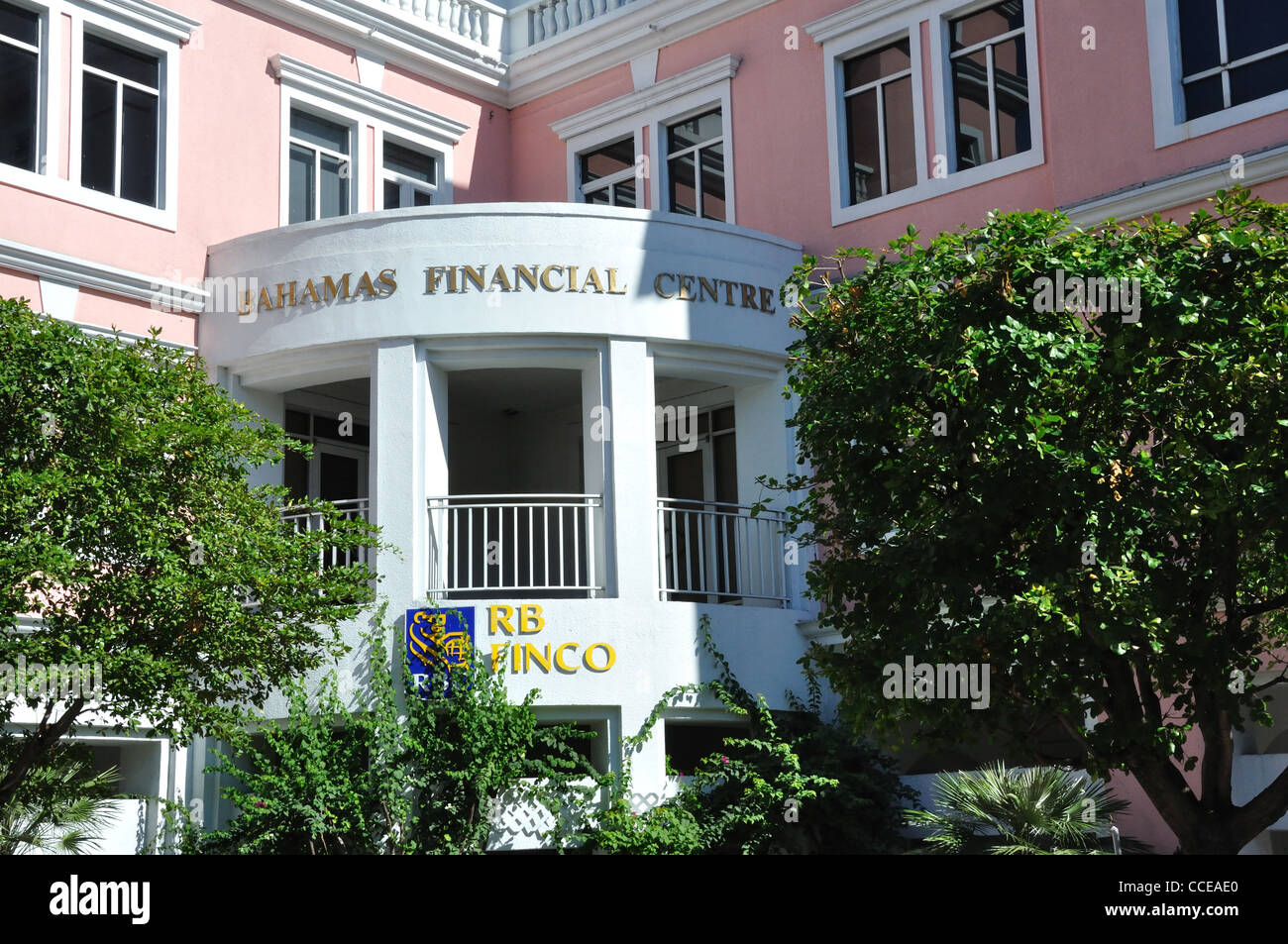 Bahamas Financial Centre, RB Cinco Bank, Nassau, Bahamas Stock Photo