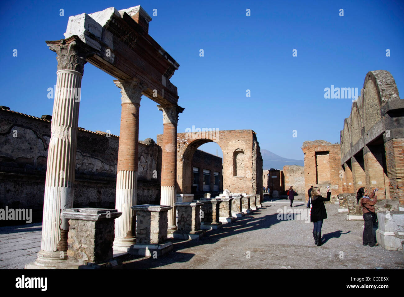 Ruins of Pompeii Italy buried in AD79 by eruption of Vesuvius volcano Stock Photo