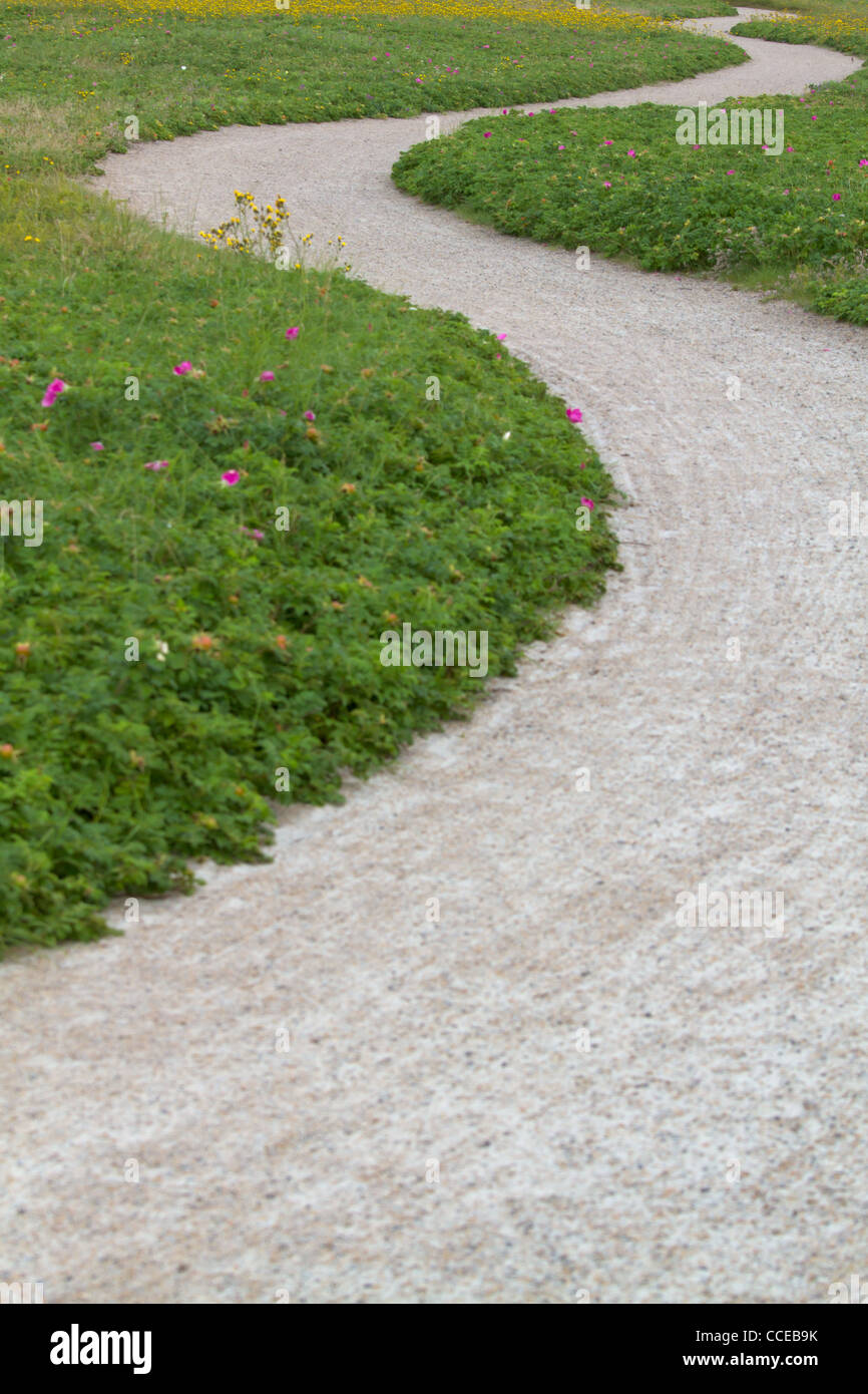 Undulating Footpath Winding foot path with grass Stock Photo - Alamy