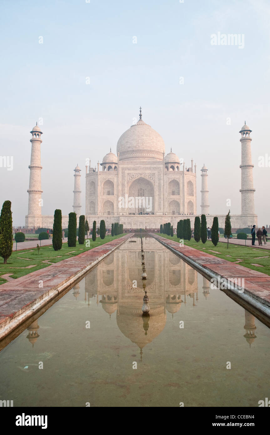 Taj Mahal, South Facade with reflection in water pool, Agra, India Stock Photo