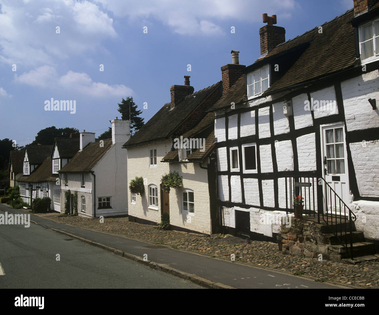 Malpas Cheshire England Some of the half timbered cottages in this