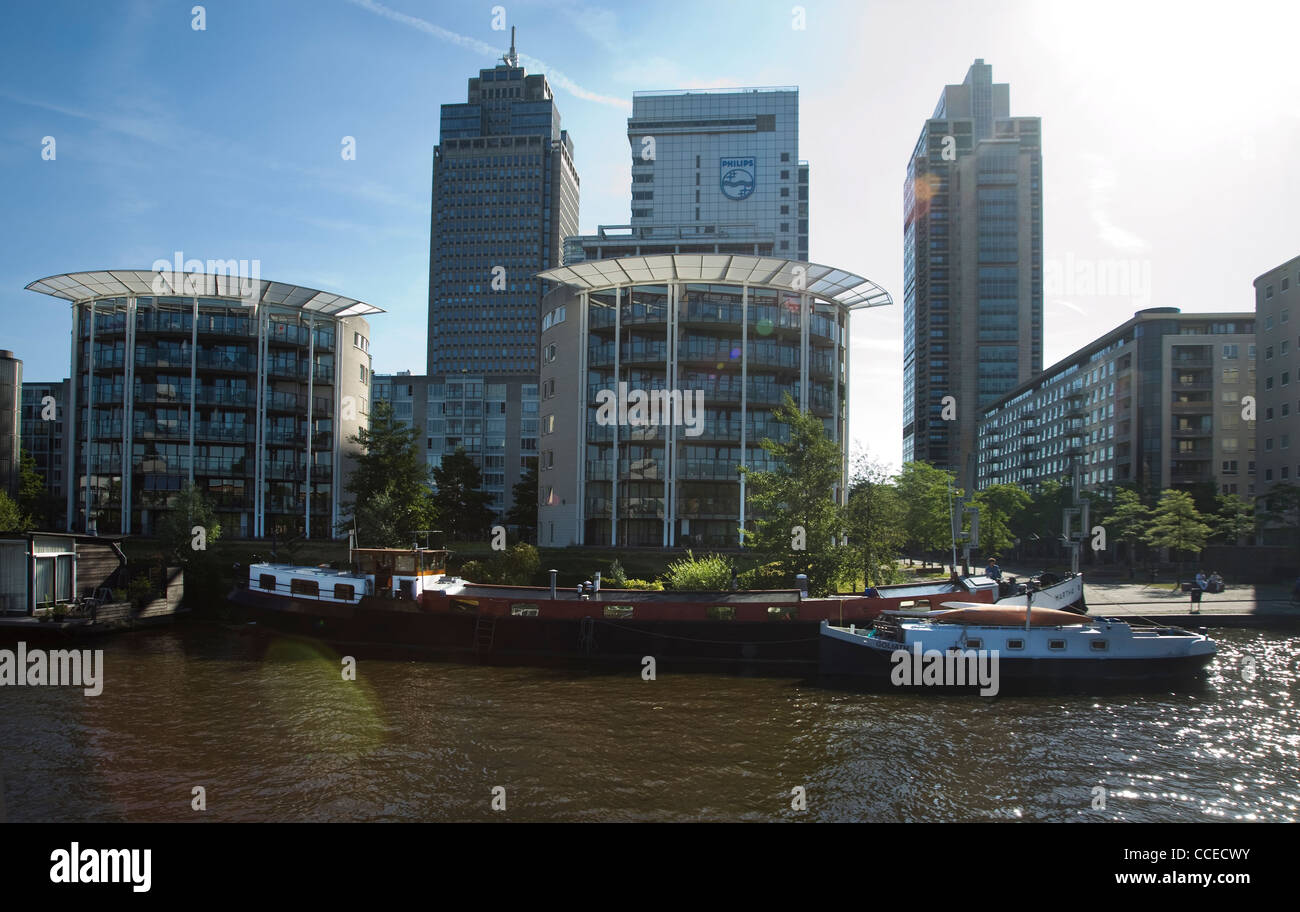 Rembrandt tower, Breitner tower, Mondriaan tower, Headquarters Philips at  Amstelriver, Amsterdam Stock Photo - Alamy