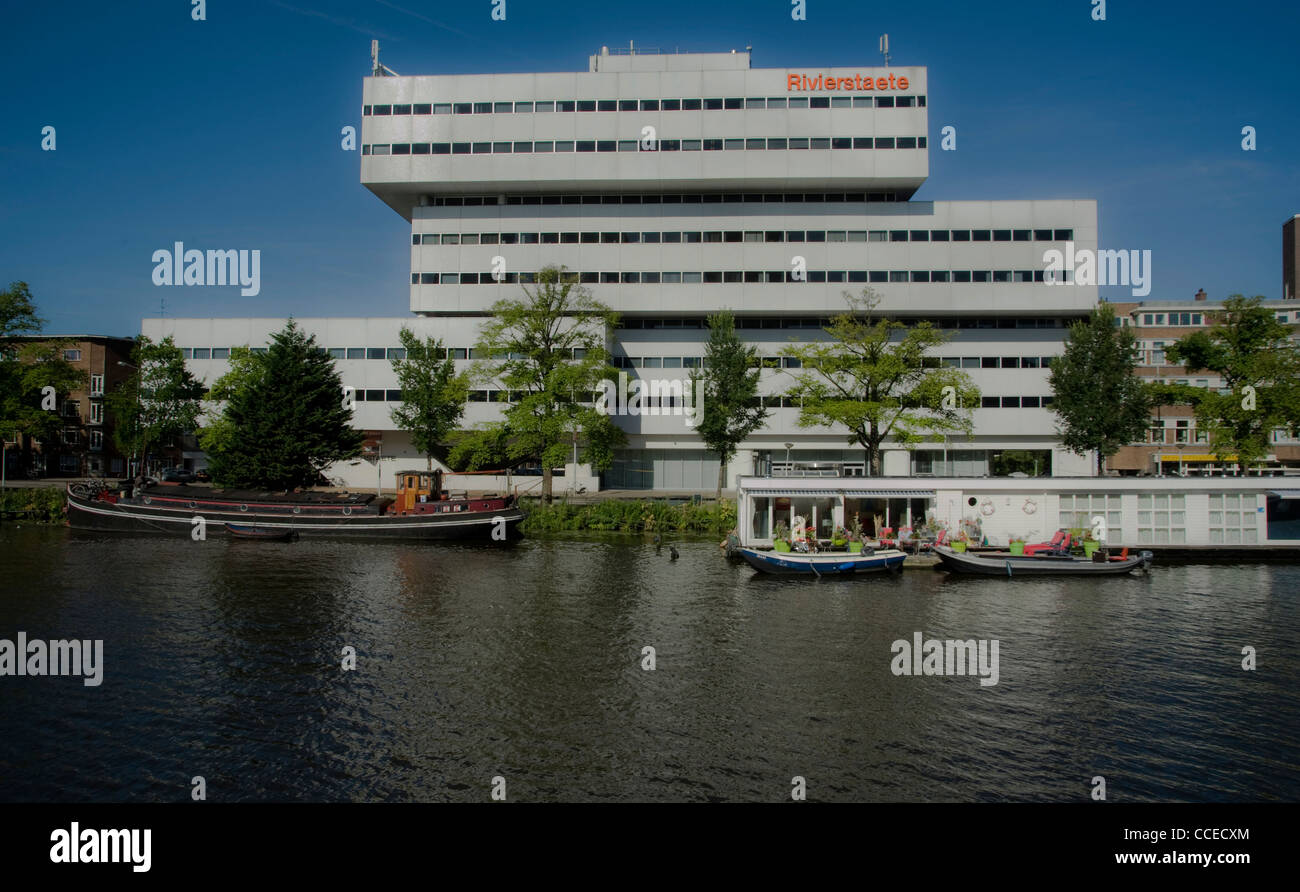 Rivierstaete office building at Amstelriver, Amsterdam, Netherlands Stock Photo