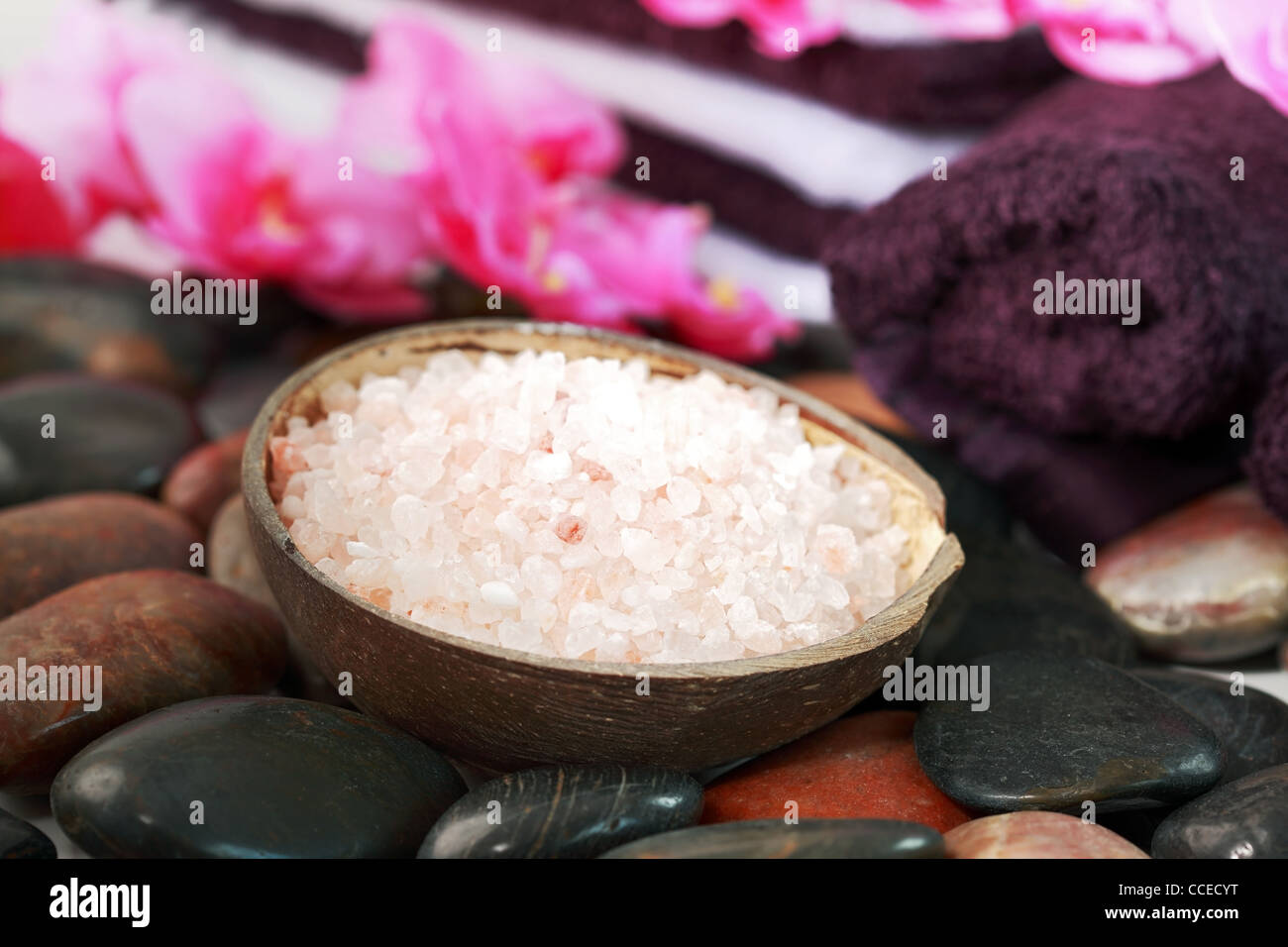 Bath salt for wellness and spa Stock Photo