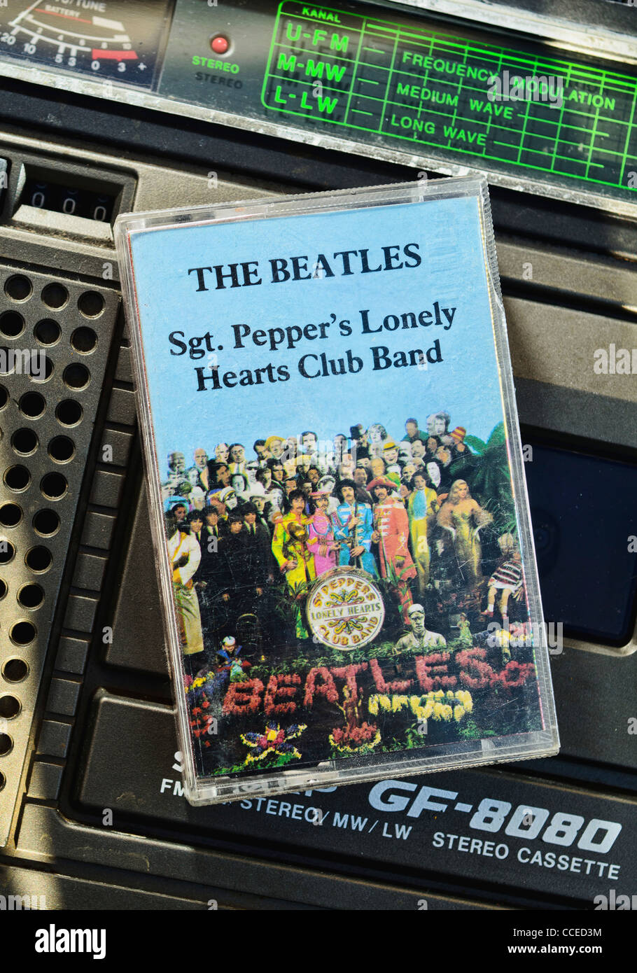 The Beatles, Sgt. Peppers Lonely Hearts Club Band Album on Cassette Tape Stock Photo