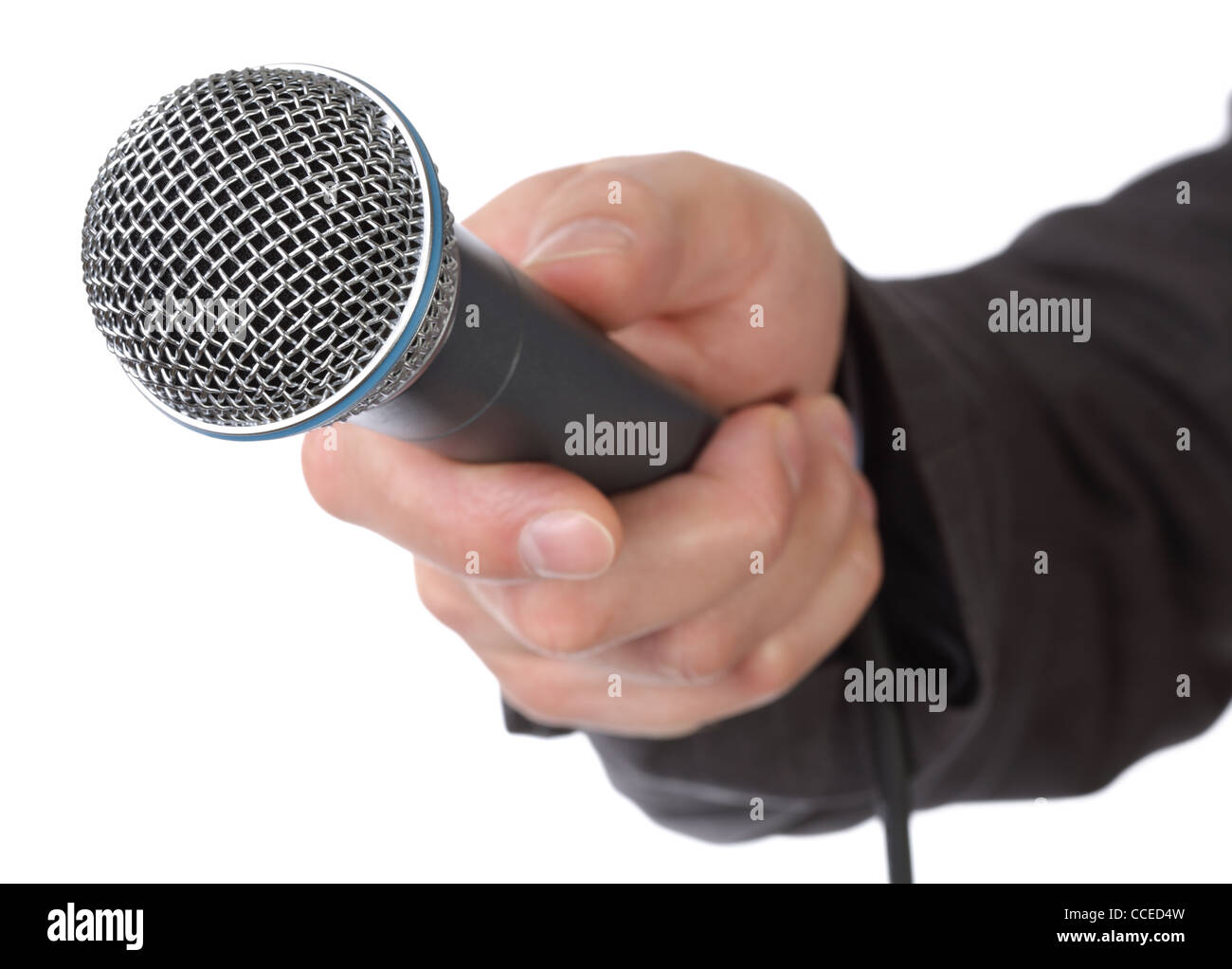 Interview two people microphone hi-res stock photography and images - Alamy