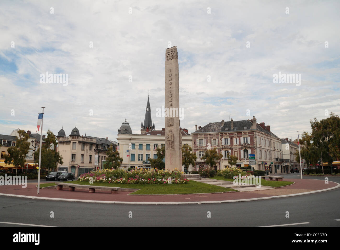 Memorial to the inhabitants of Épernay, Marne, France who died in the First and Second World War. Stock Photo