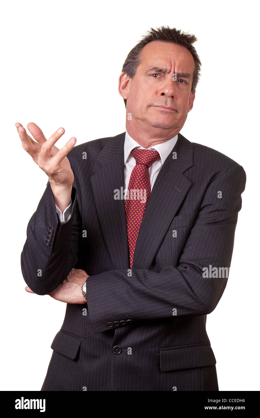 Attractive Middle Age Business Man in Suit with Annoyed Expression Stock Photo