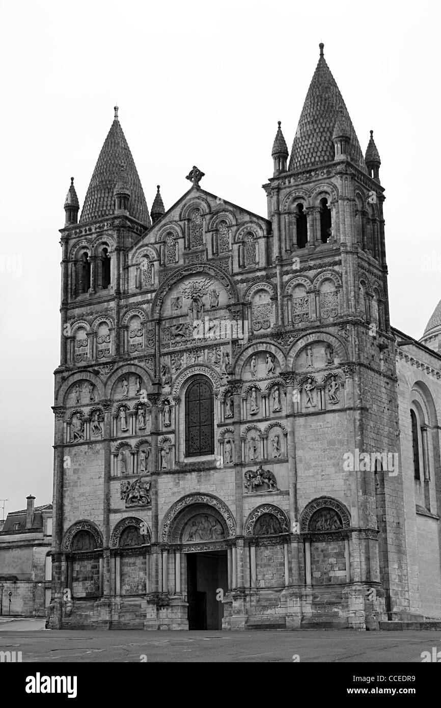 Angouleme, SW France, West front of the Cathedral Stock Photo