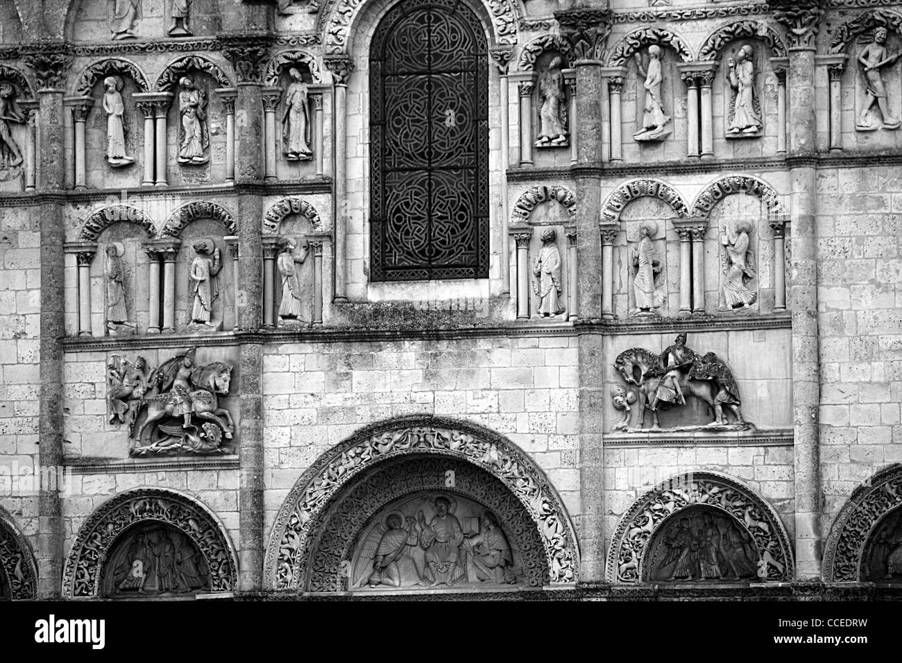 Angouleme, SW France, West front of the Cathedral Stock Photo