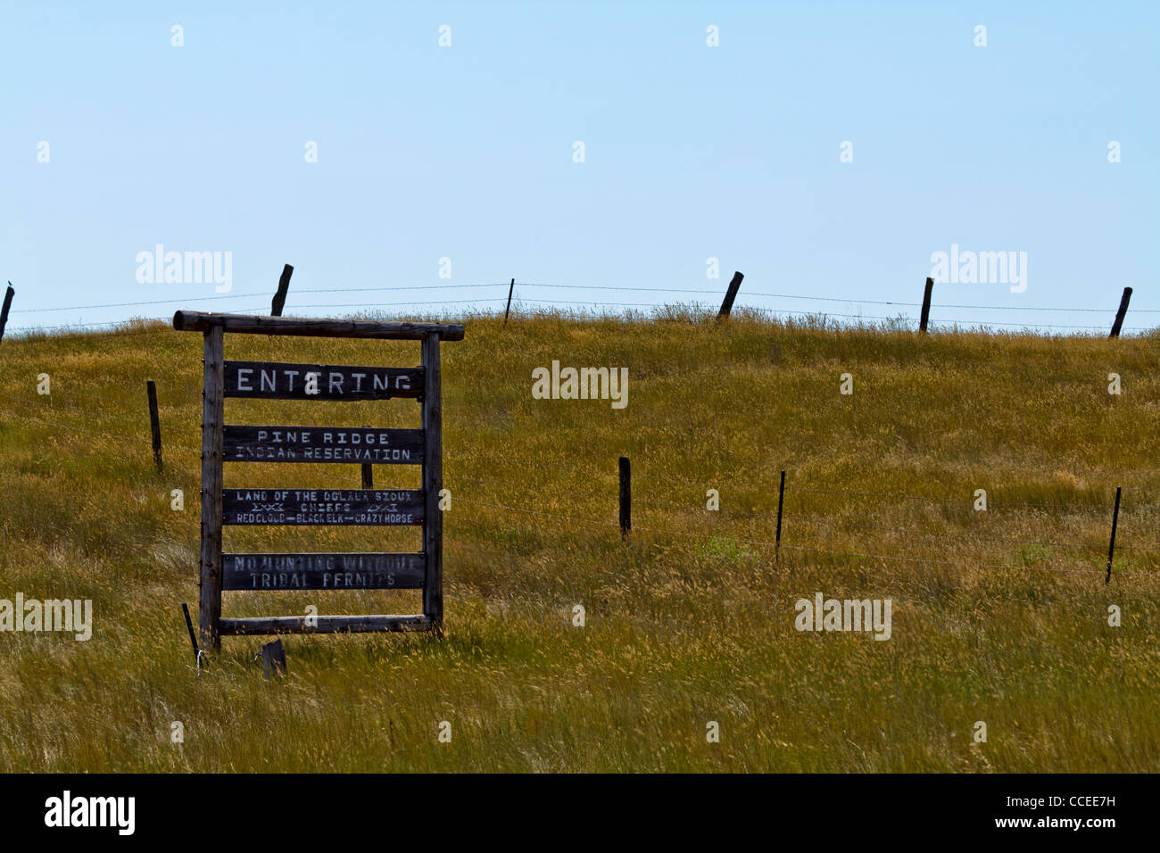The Pine Ridge prairie Indian Reservation Lakota Oglala Sioux South