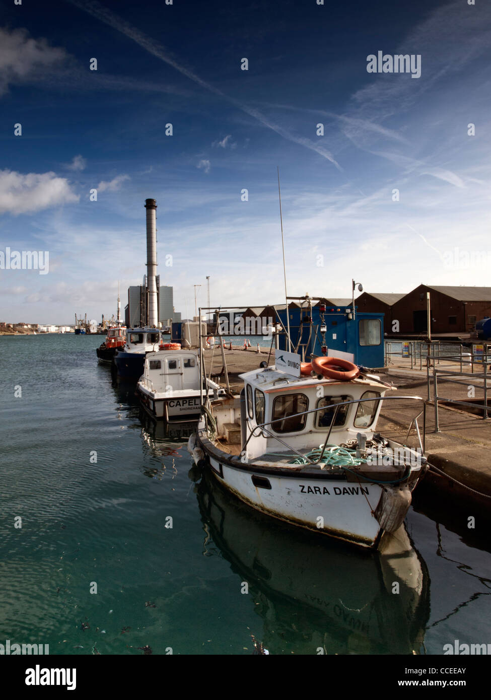 Shoreham power station and harbour, Sussex Stock Photo