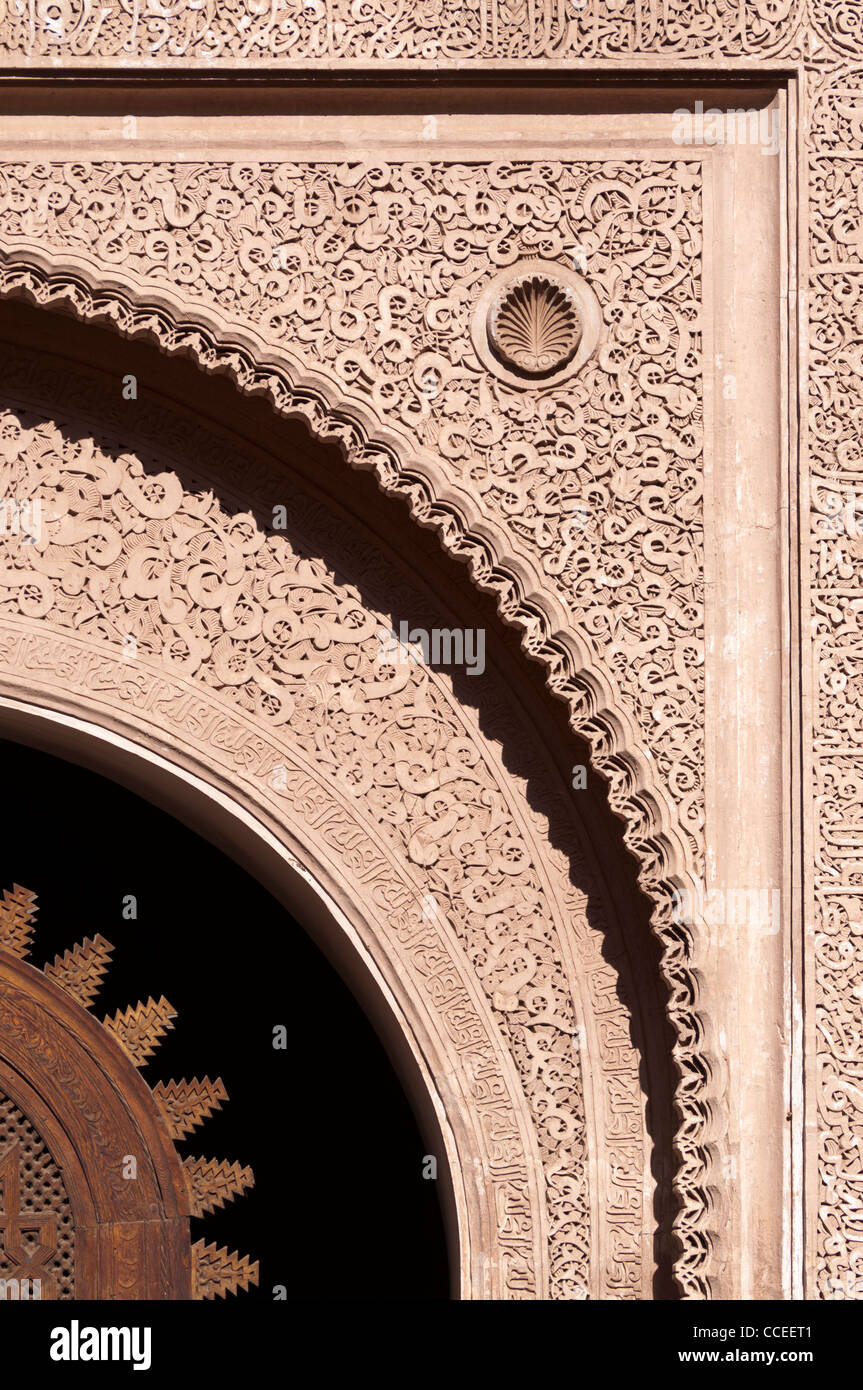Ali Ben Youssef Medersa Arch Detail Marrakech Morocco Stock Photo Alamy