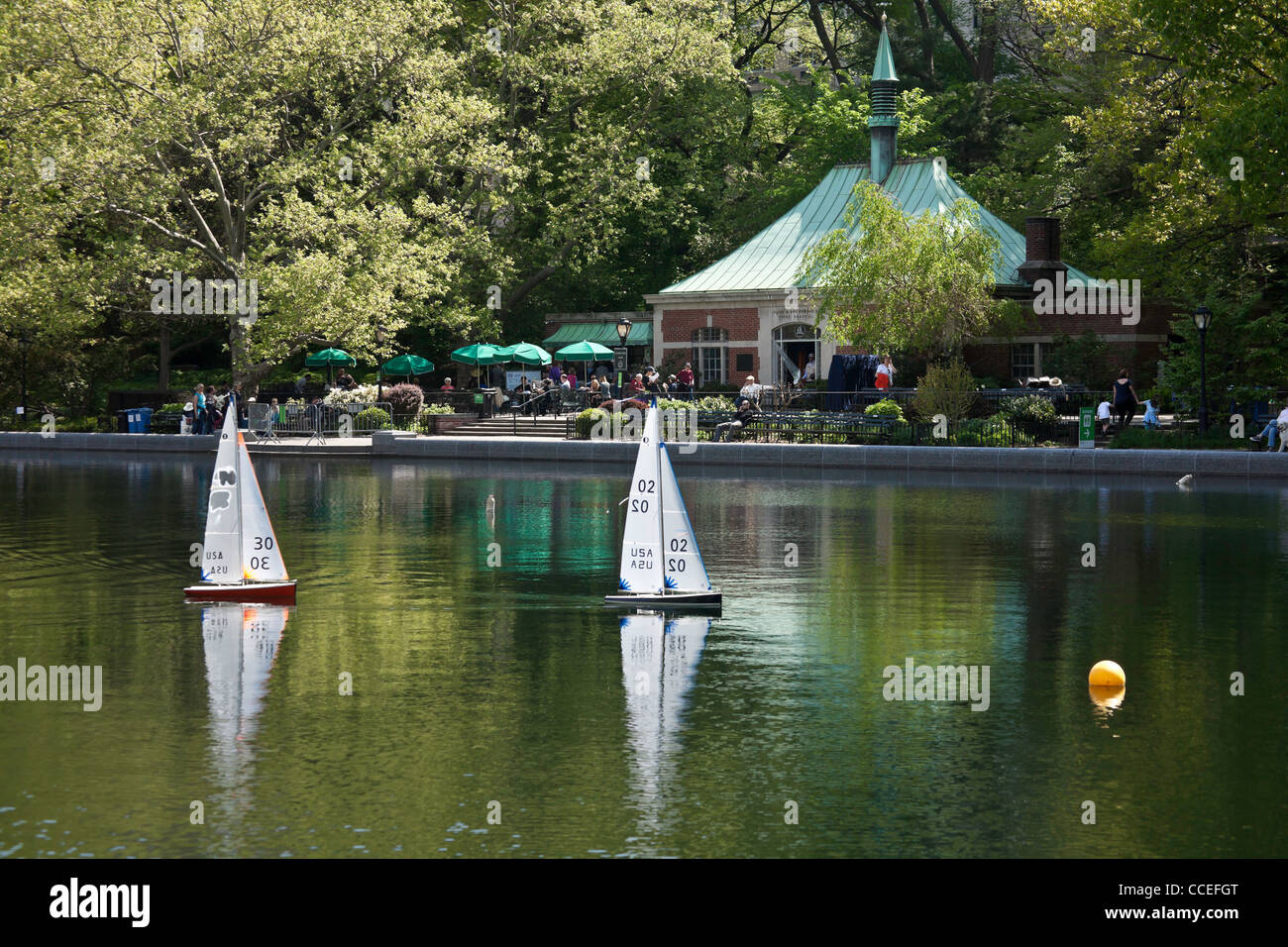 Conservatory Water in Central Park, New York City Stock Photo