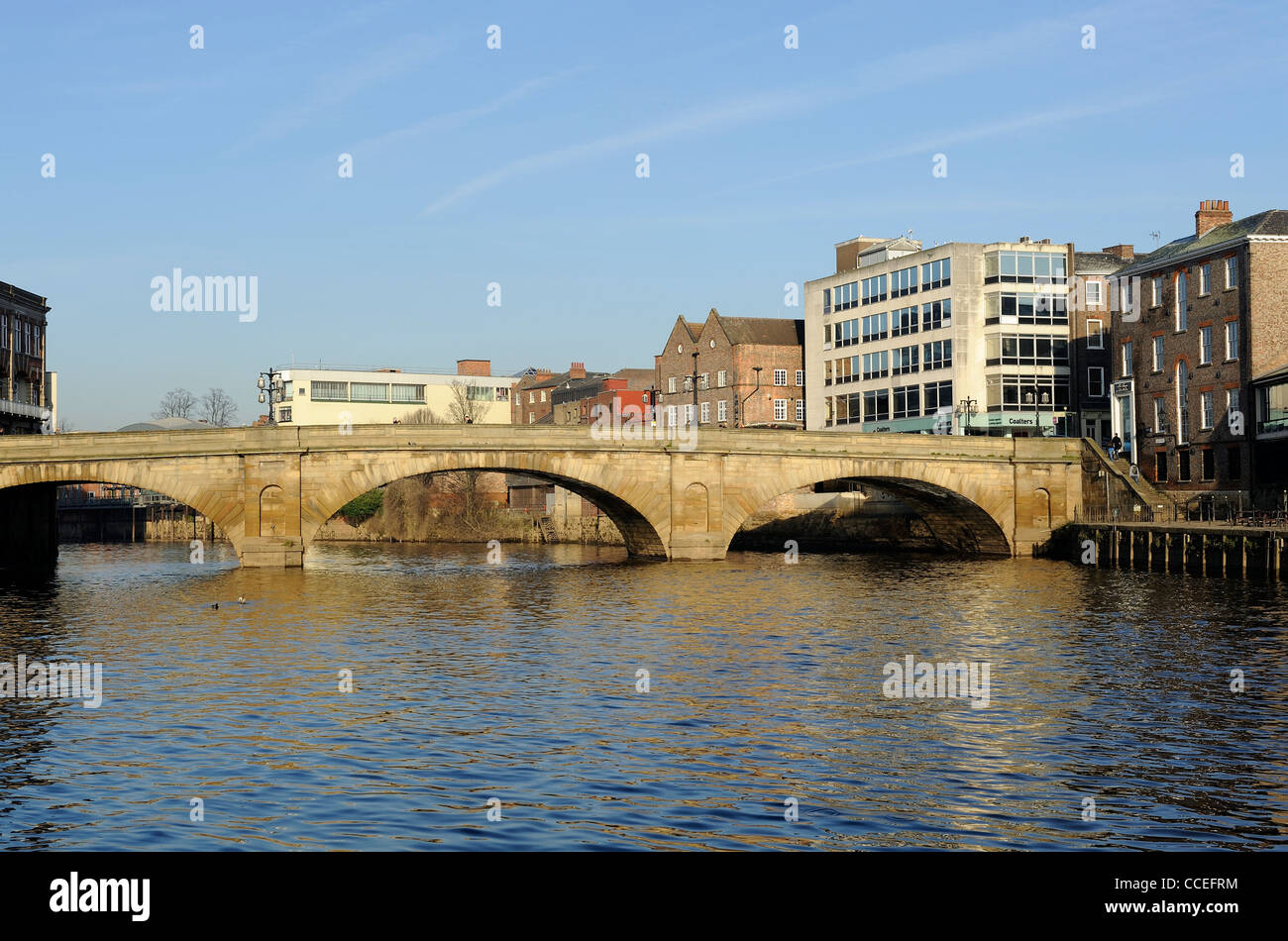 the ouse bridge over the river ouse york england uk Stock Photo