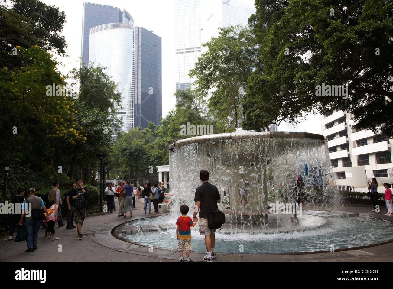 way of flowing water fountain in hong kong park central hksar china asia Stock Photo Alamy