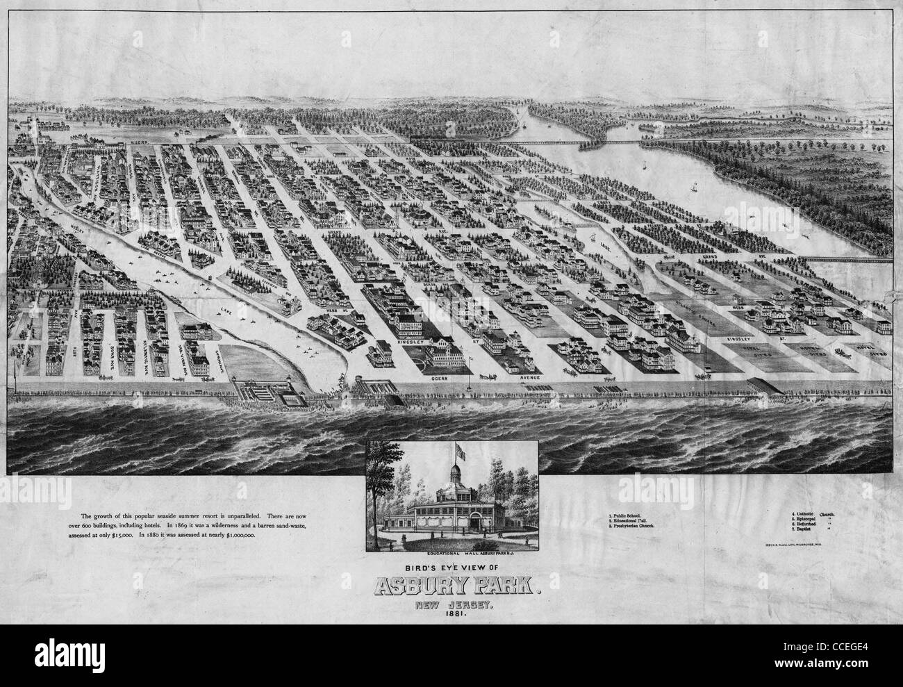 Map of asbury park 1881 Black and White Stock Photos & Images - Alamy