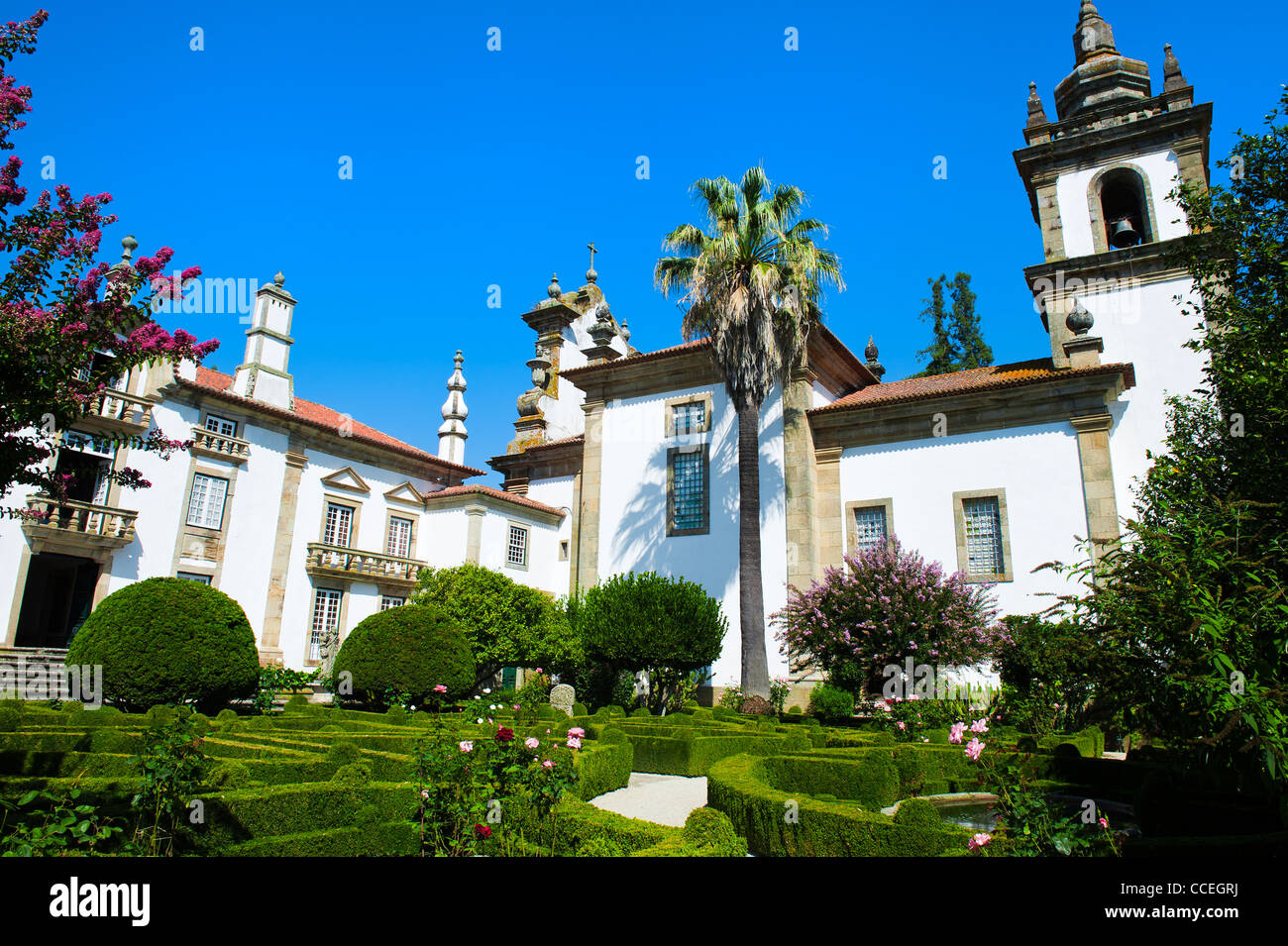 Casa de Mateus manor, Gardens, Mateus, Tras-Os-Montes, Portugal Stock Photo