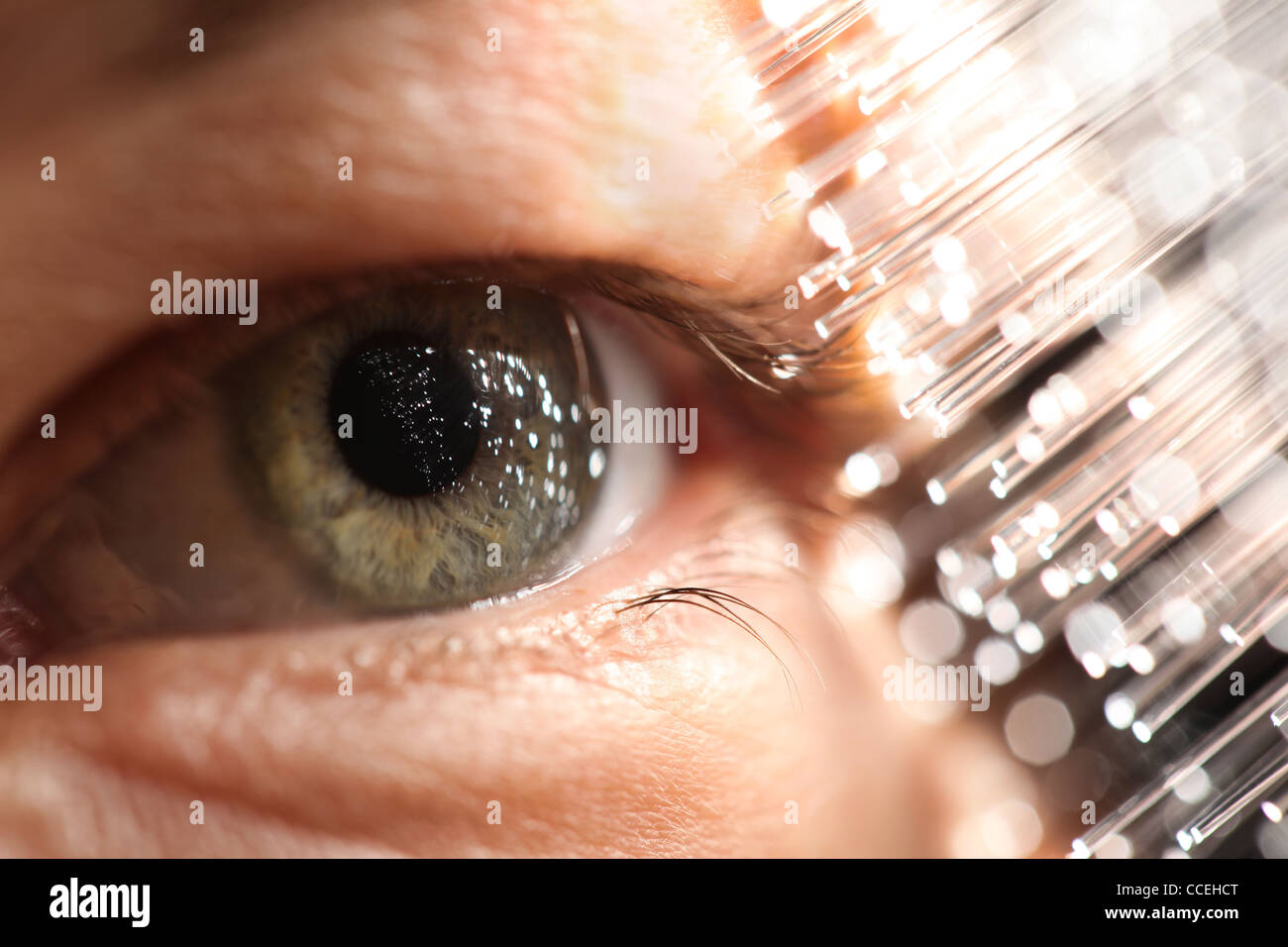 Fiber optics amd eye technology Stock Photo Alamy