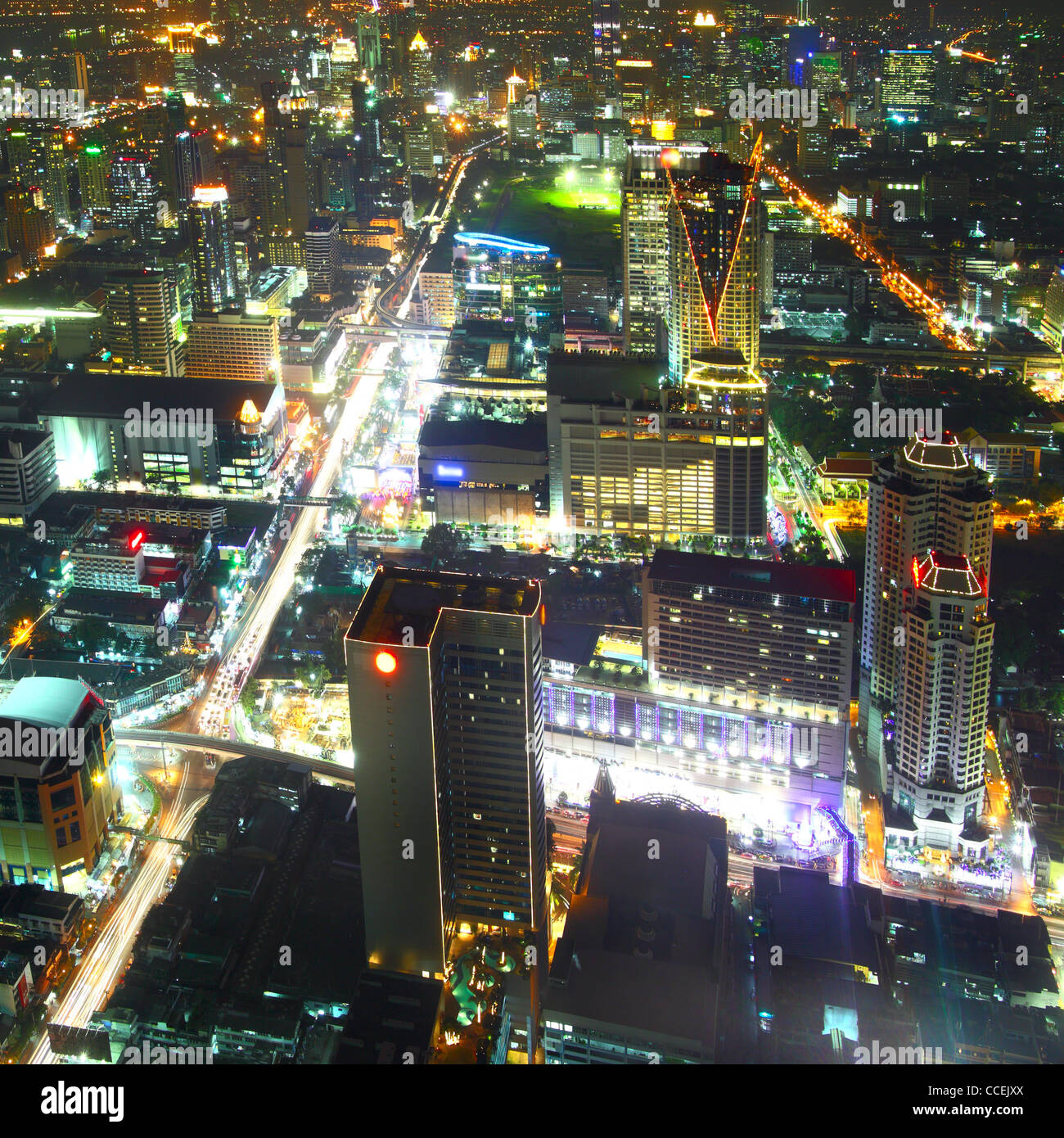 Aerial view of city skyline at night. Bangkok. Thailand Stock Photo - Alamy