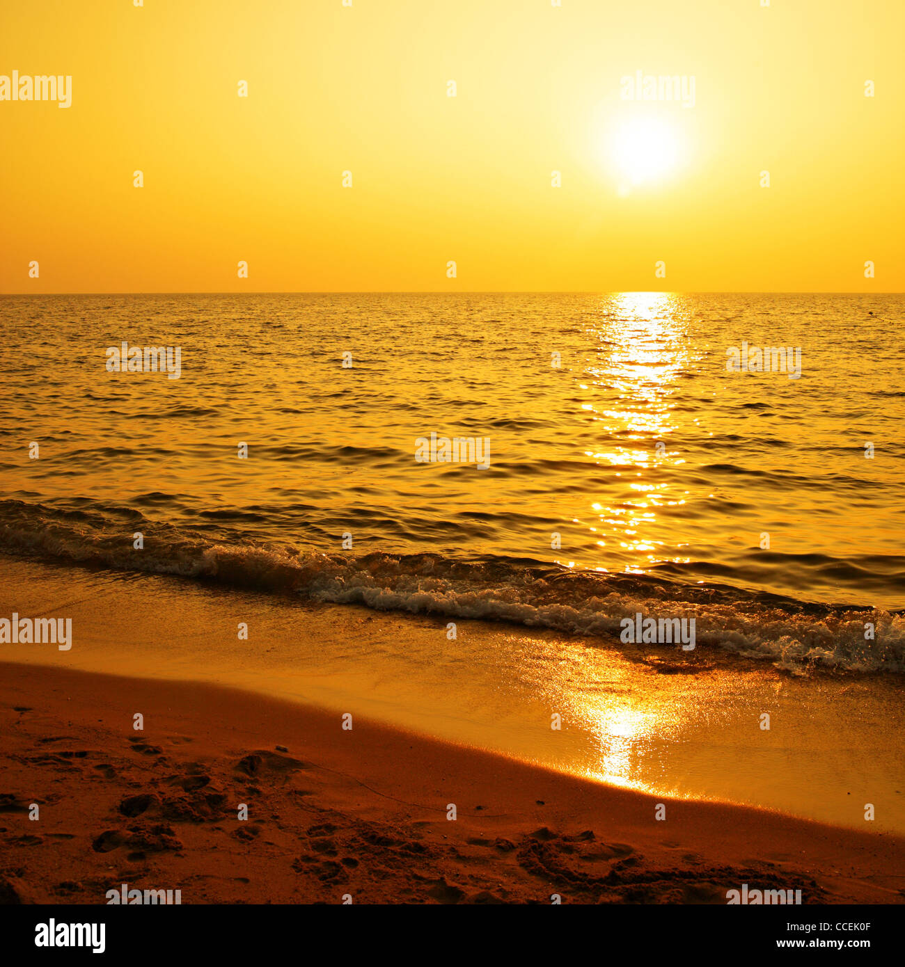 Sunset at sea, may be used as background Stock Photo - Alamy