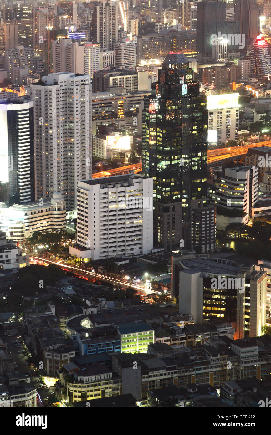 Aerial view of city skyline at night. Bangkok. Thailand Stock Photo - Alamy