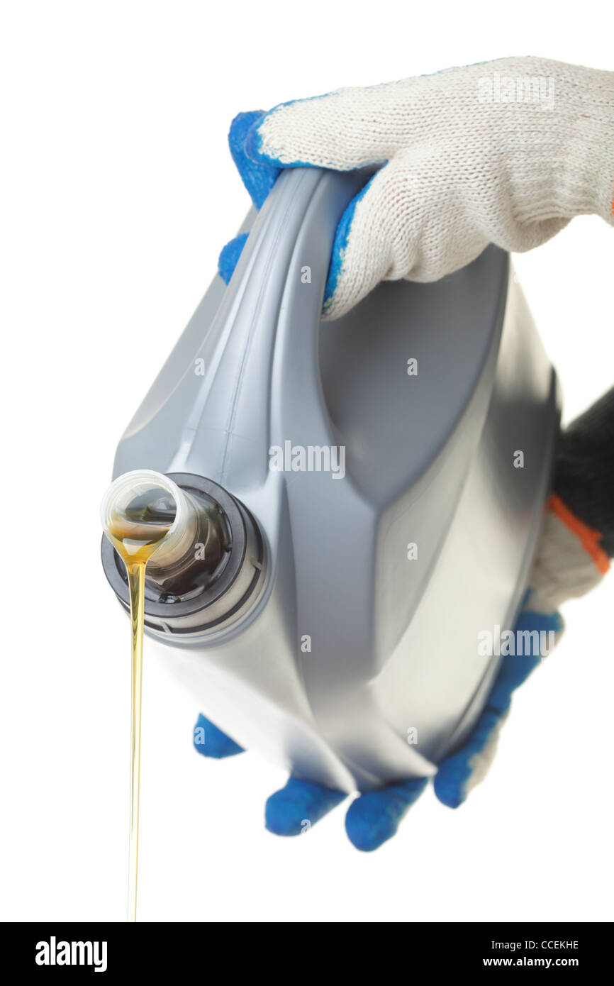 Can with car engine oil isolated on white Stock Photo Alamy