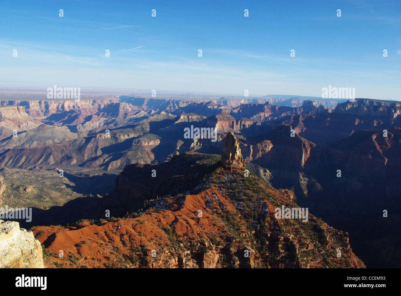 Wide view over Grand Canyon and Arizona high desert Stock Photo