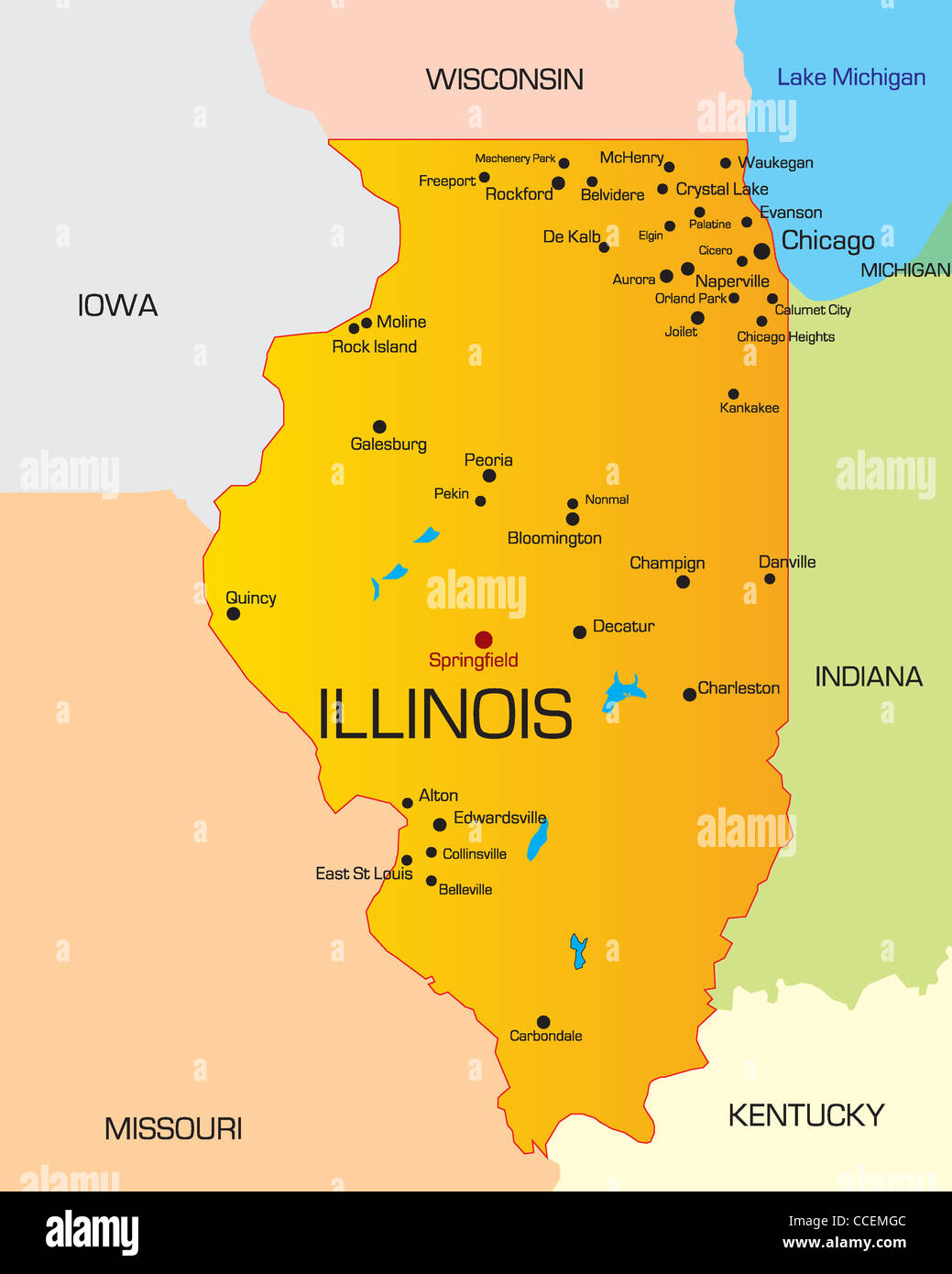 Illinois State Map Clipart