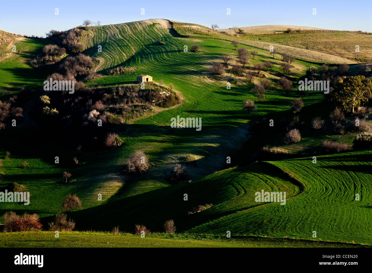Sicilian landscape, Aidone, Enna, Italy, Europe Stock Photo