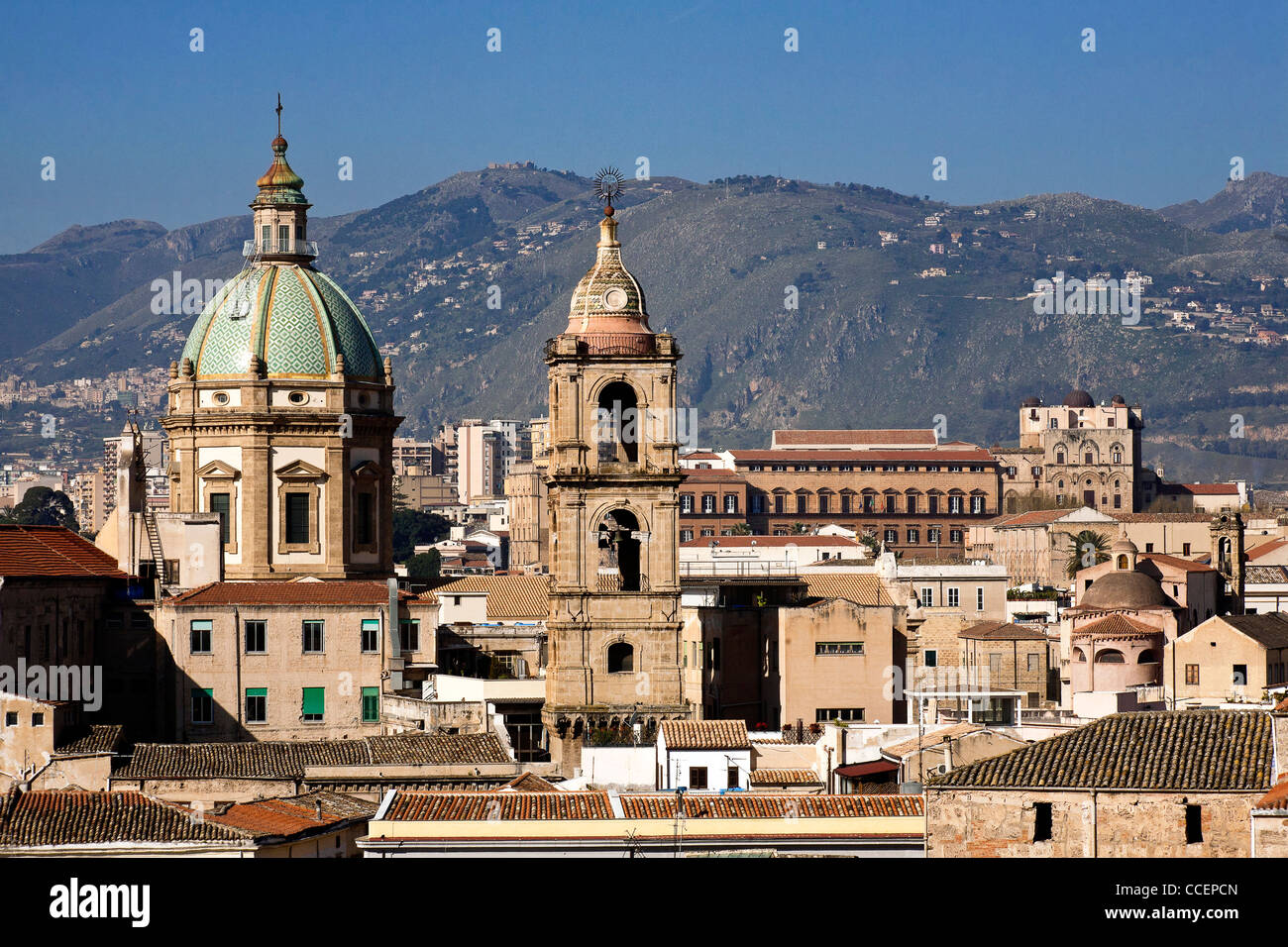 Roof, Palermo, Sicily, Italy, Europe Stock Photo