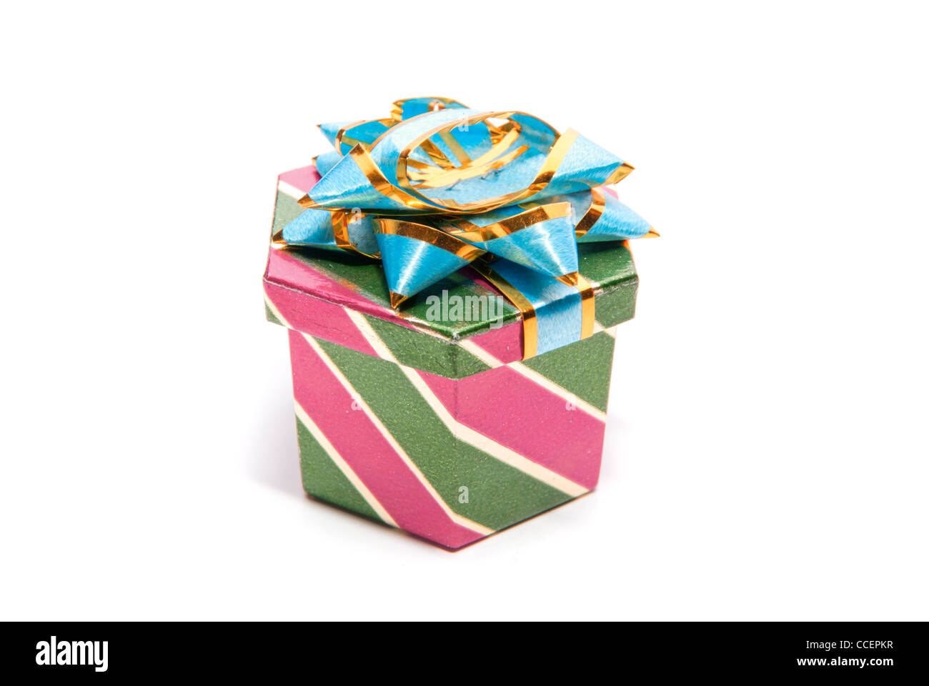 1 Present Box one gift box isolated on a white background Stock Photo - Alamy