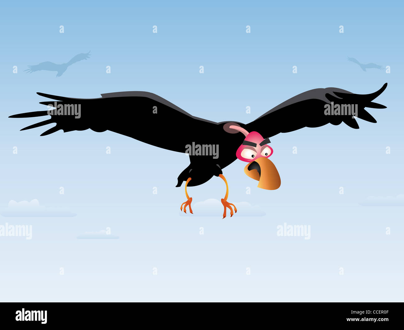 Cartoon Vulture Hungry