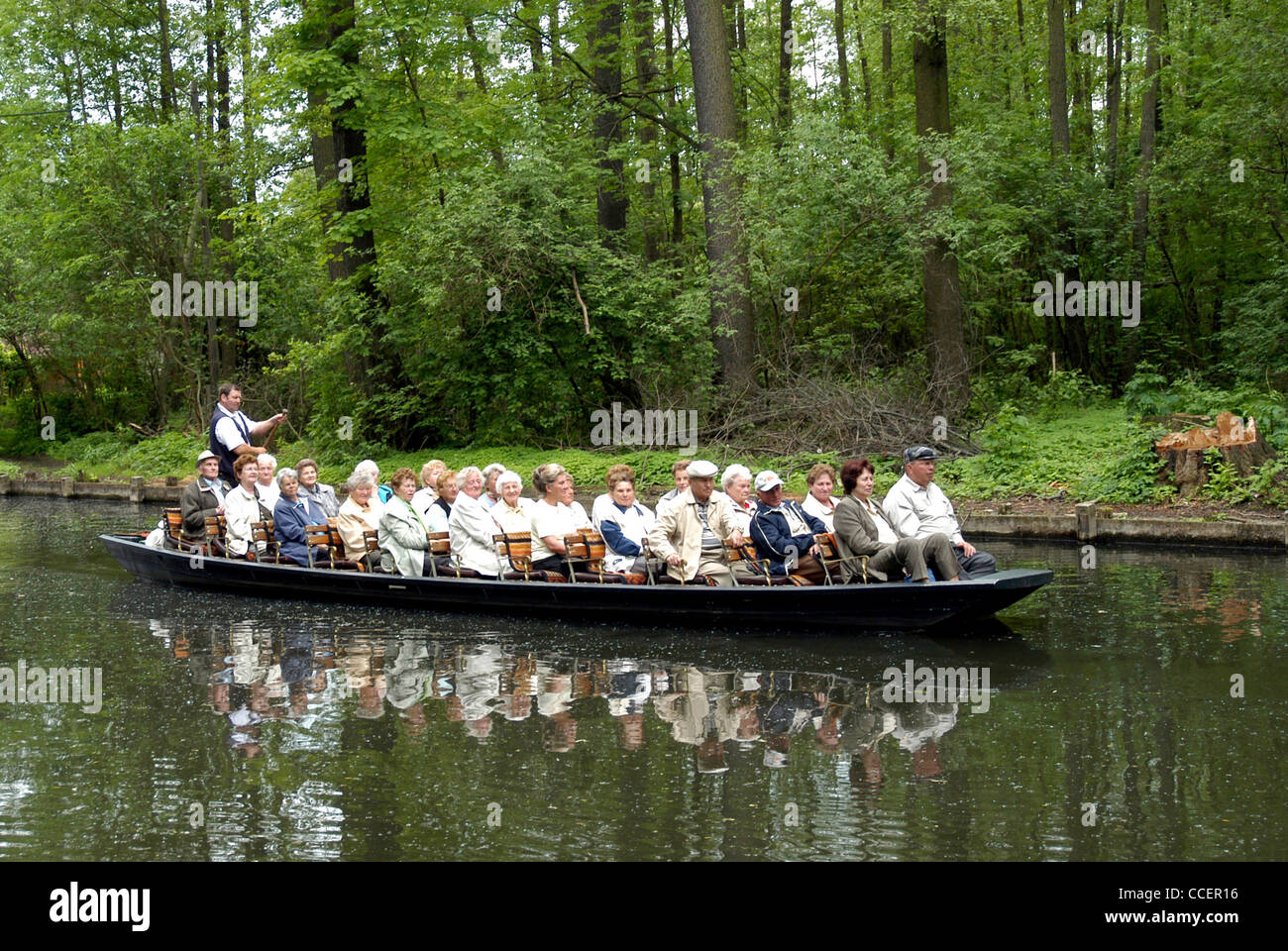 Boat trip in the Spreewald near Luebbenau. Stock Photo