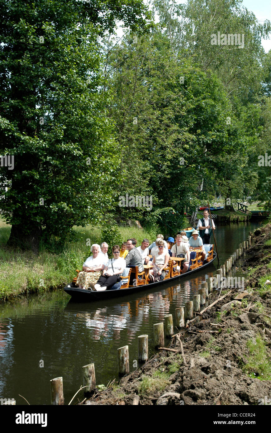 Boat trip in the Spreewald near Luebbenau. Stock Photo