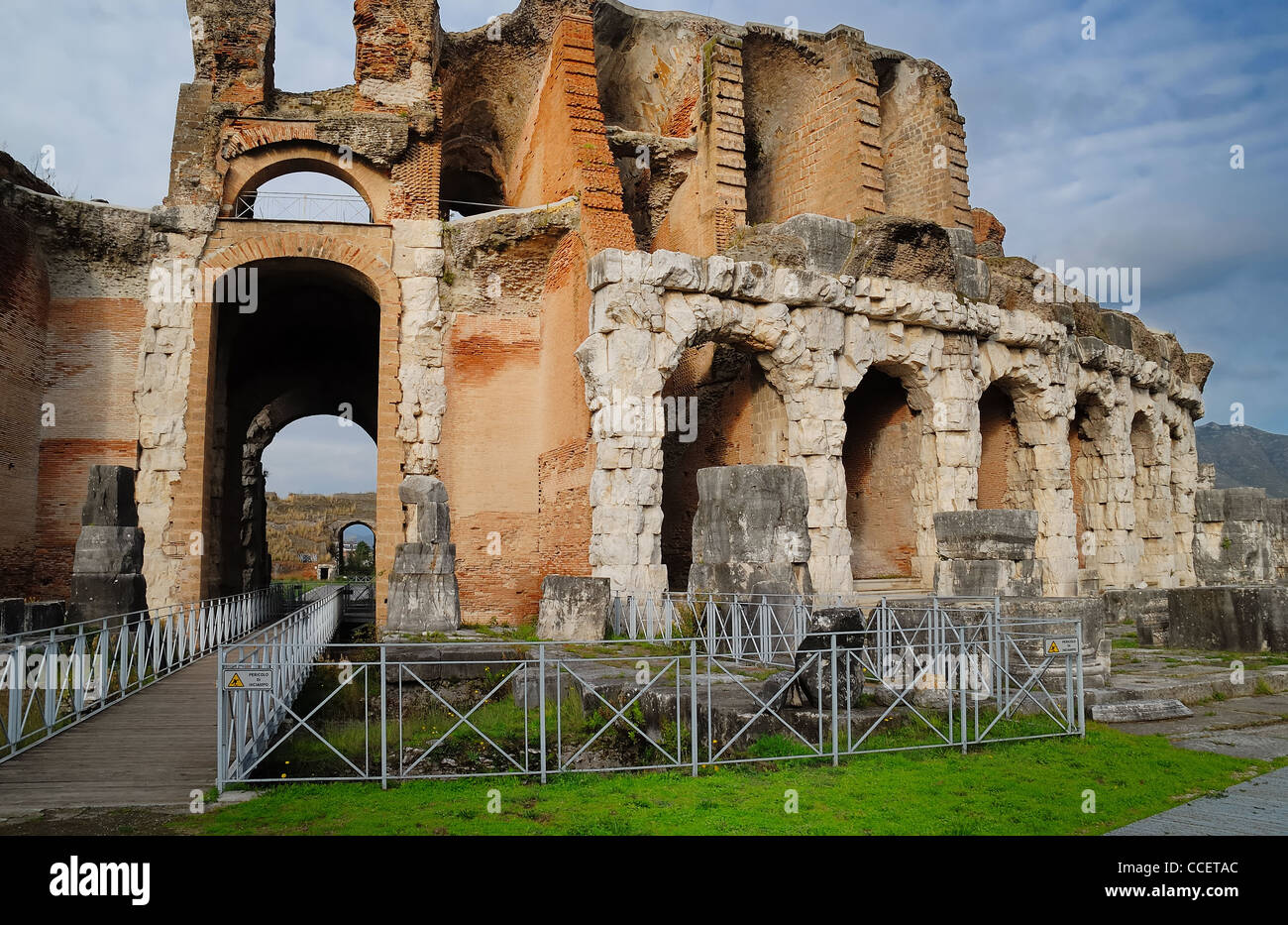 Santa Maria Capua Vetere .The ruins of the Roman amphitheatre. Stock Photo