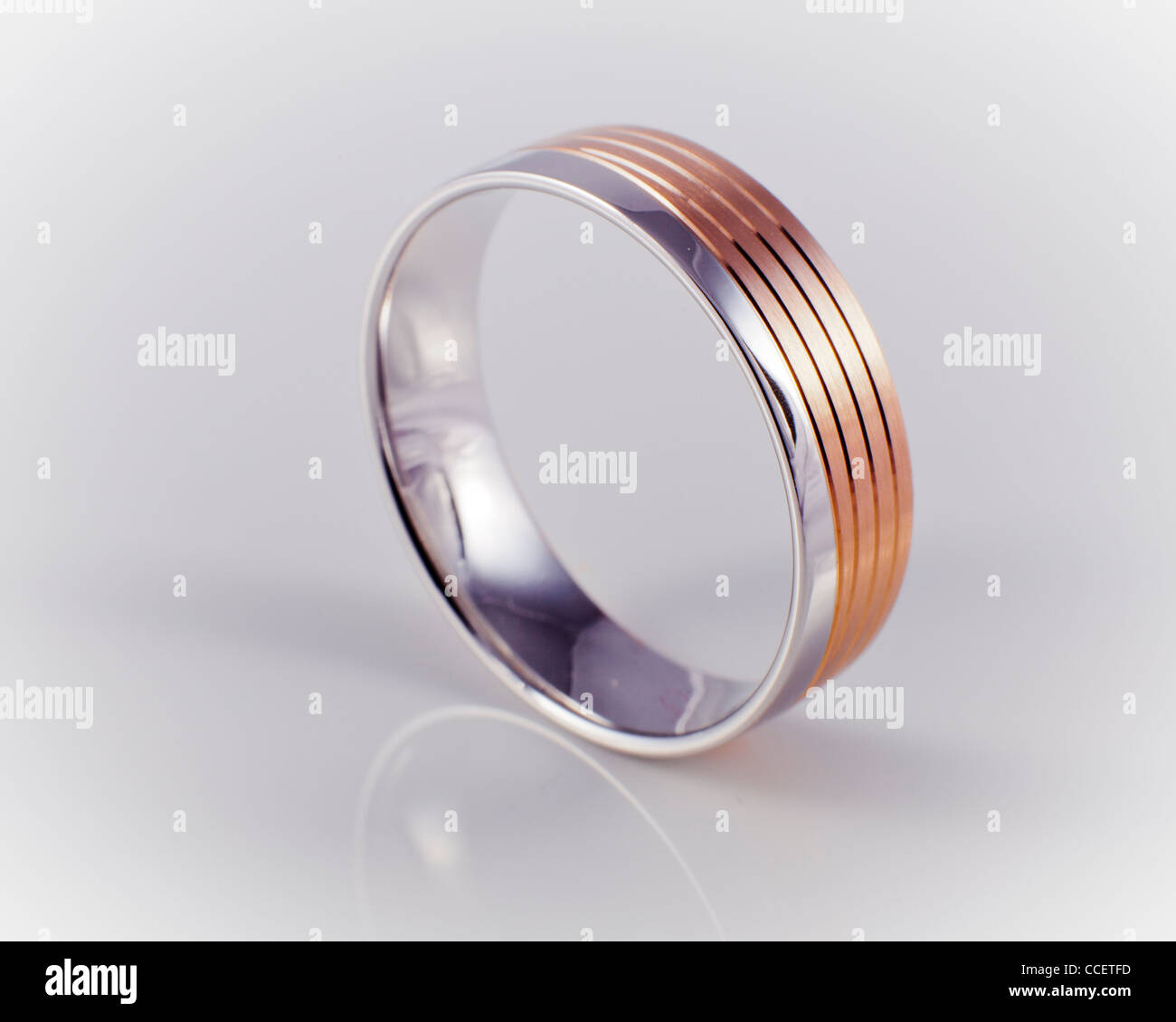 Wedding ring, single, upright Stock Photo