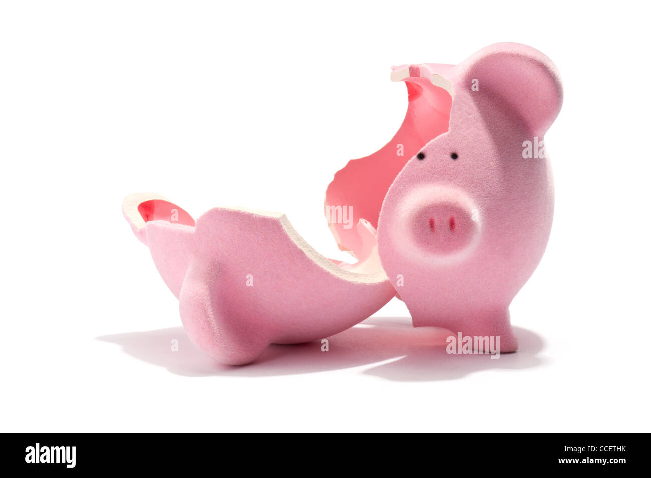 A broken piggy bank Stock Photo