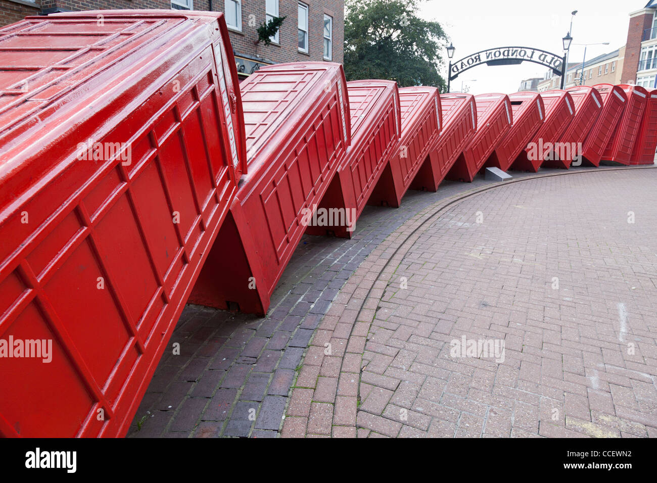 A sculpture by David Mach entitled 'Out of Order' unveiled December